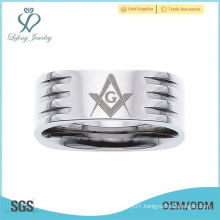 Stainless Steel Masonic Ring. 8MM with a High Polish Finish